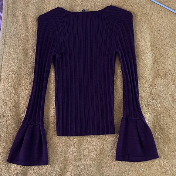 White House Black Market Purple Long Sleeve Top - Picture 2 of 2